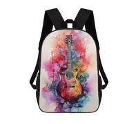 Sinyumoney Mochila Escolar Impreso 3D Para Niños CoolCatNumeroDos Bolsas De Libro, Bolsas De Viaje Escolar De Gran Capacidad Para Niños/Estudiantes/Adultos, Guitar Rainbow, 17"