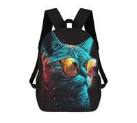 Sinyumoney Mochila Escolar Impreso 3D Para Niños CoolCatNumeroDos Bolsas De Libro, Bolsas De Viaje Escolar De Gran Capacidad Para Niños/Estudiantes/Adultos, Coolcatnumerodos, 17"