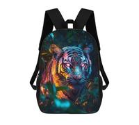 Sinyumoney Mochila Escolar Impreso 3D Para Niños CoolCatNumeroDos Bolsas De Libro, Bolsas De Viaje Escolar De Gran Capacidad Para Niños/Estudiantes/Adultos, Tiger In Neon Jungle, 17"