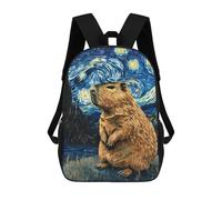 Sinyumoney Mochila Escolar Impreso 3D Para Niños Gran Bazaar Estambul Mochila Escolar Para Niños Bolsa De Viaje, Mochila De Gran Capacidad, Capybara Starry Night, 17"