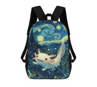 Sinyumoney Mochila Escolar Impreso 3D Para Niños Gran Bazaar Estambul Mochila Escolar Para Niños Bolsa De Viaje, Mochila De Gran Capacidad, Axolotl Starry Night, 17"