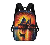 Sinyumoney Mochila Escolar Impreso 3D Para Niños Gran Bazaar Estambul Mochila Escolar Para Niños Bolsa De Viaje, Mochila De Gran Capacidad, Venice In Colors, 17"