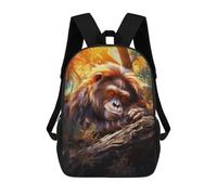 Sinyumoney Mochila Escolar Impreso 3D Para Niños, Gran Capacidad, Ideal Para Viajes Y Libros., Chimpanzee In The Trees, 17"