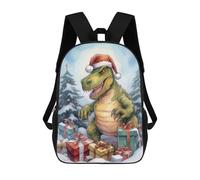 Sinyumoney Mochila Escolar Impreso 3D Para Niños, Gran Capacidad, Ideal Para Viajes Y Libros., Divertido Navidad T Rex, 17"
