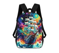 Sinyumoney Mochila Escolar Impreso 3D Para Niños, Gran Capacidad, Ideal Para Viajes Y Libros., Ghost Ship, 17"