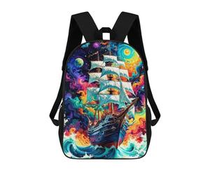 Sinyumoney Mochila Escolar Impreso 3D Para Niños, Gran Capacidad, Ideal Para Viajes Y Libros., Ghost Ship, 17"