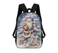 Sinyumoney Mochila Escolar Impreso 3D Para Niños, Gran Capacidad, Ideal Para Viajes Y Libros., Lovely Santa Claus, 17"