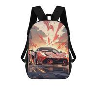 Sinyumoney Mochila Escolar Impreso 3D Para Niños, Gran Capacidad, Ideal Para Viajes Y Libros., Red Sports Car With Splash, 17"