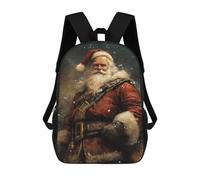 Sinyumoney Mochila Escolar Impreso 3D Para Niños Vetheuil Church in Winter Mochila Escolar Para Niños Bolsa De Viaje, Mochila De Gran Capacidad, Painting de Santa Claus, 17"
