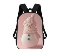 Sinyumoney Mochila Escolar Impreso 3D Para Niños Vetheuil Church in Winter Mochila Escolar Para Niños Bolsa De Viaje, Mochila De Gran Capacidad, Lindo Snowman, 17"
