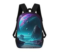 sinyumoney Mochila Escolar Infantil Alien Planet Landscape -13 Mochila Escolar Infantil De Moda Informal Mochilas De Viaje Con Estampado 3D Divertidas Y Geniales Bolsas Para Libros 17inch