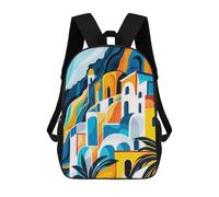 sinyumoney Mochila Escolar Infantil Amalfi Coast I Mochila Escolar Infantil De Moda Informal Mochilas De Viaje Con Estampado 3D Divertidas Y Geniales Bolsas Para Libros 17inch