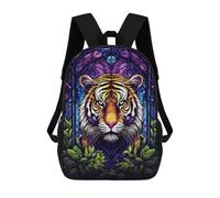 sinyumoney Mochila Escolar Infantil Amazing Tiger Absract Flor Mochila Escolar Infantil De Moda Informal Mochilas De Viaje Con Estampado 3D Divertidas Y Geniales Bolsas Para Libros 17inch