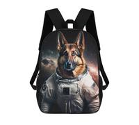 sinyumoney Mochila Escolar Infantil Astronaut Dog in Space Mochila Escolar Infantil De Moda Informal Mochilas De Viaje Con Estampado 3D Divertidas Y Geniales Bolsas Para Libros 17inch
