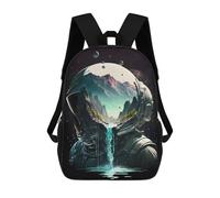 sinyumoney Mochila Escolar Infantil Astronaut Helmet Reflection Mochila Escolar Infantil De Moda Informal Mochilas De Viaje Con Estampado 3D Divertidas Y Geniales Bolsas Para Libros 17inch