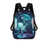 sinyumoney Mochila Escolar Infantil Astronaut in Space Station Office Mochila Escolar Infantil De Moda Informal Mochilas De Viaje Con Estampado 3D Divertidas Y Geniales Bolsas Para Libros 17inch