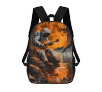 sinyumoney Mochila Escolar Infantil Astronaut Orange Moonlight Mochila Infantil Estampada Mochila De Viaje Para Niños Y Niñas Mochila Escolar 17inch