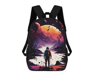 sinyumoney Mochila Escolar Infantil Astronaut's Cosmic Journey Mochila Escolar Infantil De Moda Informal Mochilas De Viaje Con Estampado 3D Divertidas Y Geniales Bolsas Para Libros 17inch