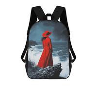 sinyumoney Mochila Escolar Infantil At The Edge of The World Mochila Escolar Infantil De Moda Informal Mochilas De Viaje Con Estampado 3D Divertidas Y Geniales Bolsas Para Libros 17inch