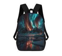 sinyumoney Mochila Escolar Infantil Aurora Borealis at Night Mochila De Moda Para Adolescentes Mochila Informal Para Niño Y Niña Mochila Escolar Para Adolescentes Mochila Impresa En 3D 17inch