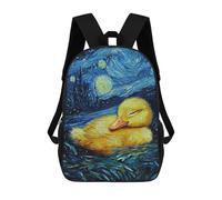 sinyumoney Mochila Escolar Infantil Baby Duck Duckling in Starry Night Mochila Infantil Estampada Mochila De Viaje Para Niños Y Niñas Mochila Escolar 17inch