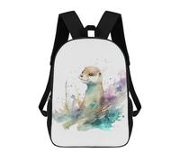 sinyumoney Mochila Escolar Infantil Badger in Watercolor Style Mochila Escolar Infantil De Moda Informal Mochilas De Viaje Con Estampado 3D Divertidas Y Geniales Bolsas Para Libros 17inch