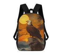 sinyumoney Mochila Escolar Infantil Bald Eagle Sunset Mochila Escolar Infantil De Moda Informal Mochilas De Viaje Con Estampado 3D Divertidas Y Geniales Bolsas Para Libros 17inch