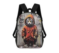 sinyumoney Mochila Escolar Infantil Banksy Lil Tiger Cub Hood Mochila Escolar Infantil De Moda Informal Mochilas De Viaje Con Estampado 3D Divertidas Y Geniales Bolsas Para Libros 17inch