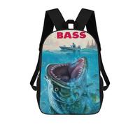 sinyumoney Mochila Escolar Infantil Bass Fishing Redux Mochila Escolar Infantil De Moda Informal Mochilas De Viaje Con Estampado 3D Divertidas Y Geniales Bolsas Para Libros 17inch