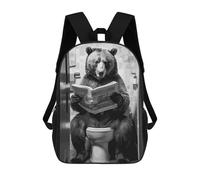 sinyumoney Mochila Escolar Infantil Bear Toilet Funny Bathroom Mochila Escolar Infantil De Moda Informal Mochilas De Viaje Con Estampado 3D Divertidas Y Geniales Bolsas Para Libros 17inch