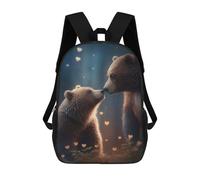 sinyumoney Mochila Escolar Infantil Bears Love Mochila De Moda Para Adolescentes Mochila Informal Para Niño Y Niña Mochila Escolar Para Adolescentes Mochila Impresa En 3D 17inch