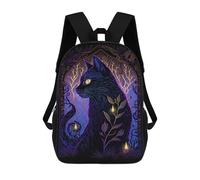 sinyumoney Mochila Escolar Infantil Black Light Cat 19 Mochila Escolar Infantil De Moda Informal Mochilas De Viaje Con Estampado 3D Divertidas Y Geniales Bolsas Para Libros 17inch