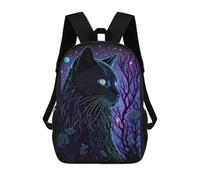 sinyumoney Mochila Escolar Infantil Black Light Cat 22 Mochila Escolar Infantil De Moda Informal Mochilas De Viaje Con Estampado 3D Divertidas Y Geniales Bolsas Para Libros 17inch