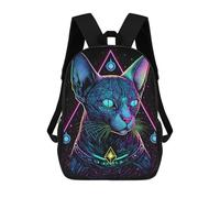 sinyumoney Mochila Escolar Infantil Black Light Cat 33 Mochila Escolar Infantil De Moda Informal Mochilas De Viaje Con Estampado 3D Divertidas Y Geniales Bolsas Para Libros 17inch