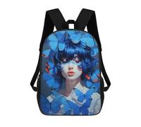 sinyumoney Mochila Escolar Infantil Blue Butterflies Mochila Infantil Estampada Mochila De Viaje Para Niños Y Niñas Mochila Escolar 17inch