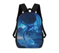 sinyumoney Mochila Escolar Infantil Blue Dragon Fantasy Art Mochila Escolar Infantil De Moda Informal Mochilas De Viaje Con Estampado 3D Divertidas Y Geniales Bolsas Para Libros 17inch