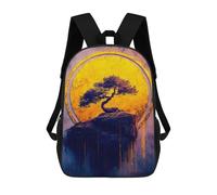 sinyumoney Mochila Escolar Infantil Bonsai Tree Sunset Mochila Escolar Infantil De Moda Informal Mochilas De Viaje Con Estampado 3D Divertidas Y Geniales Bolsas Para Libros 17inch