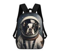 sinyumoney Mochila Escolar Infantil Boston Terrier Astronaut Mochila De Moda Para Adolescentes Mochila Informal Para Niño Y Niña Mochila Escolar Para Adolescentes Mochila Impresa En 3D 17inch