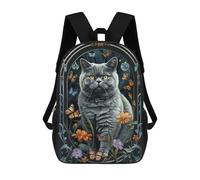 sinyumoney Mochila Escolar Infantil British Shorthair Mochila Escolar Infantil De Moda Informal Mochilas De Viaje Con Estampado 3D Divertidas Y Geniales Bolsas Para Libros 17inch