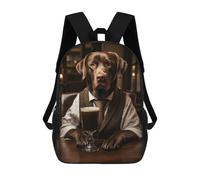 sinyumoney Mochila Escolar Infantil Brown Labrador at The Bar Mochila Escolar Infantil De Moda Informal Mochilas De Viaje Con Estampado 3D Divertidas Y Geniales Bolsas Para Libros 17inch