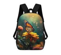 sinyumoney Mochila Escolar Infantil Butterfly on Yellow Flower Mochila Escolar Infantil De Moda Informal Mochilas De Viaje Con Estampado 3D Divertidas Y Geniales Bolsas Para Libros 17inch