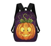 sinyumoney Mochila Escolar Infantil Cartoon Halloween Pumpkin with Bats Mochila Infantil Estampada Mochila De Viaje Para Niños Y Niñas Mochila Escolar 17inch