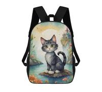 sinyumoney Mochila Escolar Infantil Cat Anime Mochila Infantil Estampada Mochila De Viaje Para Niños Y Niñas Mochila Escolar 17inch
