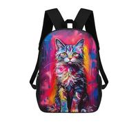 sinyumoney Mochila Escolar Infantil Cat Painting Animal Mochila De Moda Para Adolescentes Mochila Informal Para Niño Y Niña Mochila Escolar Para Adolescentes Mochila Impresa En 3D 17inch