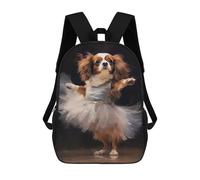 sinyumoney Mochila Escolar Infantil Cavalier Dog Ballerina Mochila De Moda Para Adolescentes Mochila Informal Para Niño Y Niña Mochila Escolar Para Adolescentes Mochila Impresa En 3D 17inch