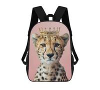 sinyumoney Mochila Escolar Infantil Cheetah King Mochila Escolar Infantil De Moda Informal Mochilas De Viaje Con Estampado 3D Divertidas Y Geniales Bolsas Para Libros 17inch