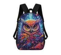 sinyumoney Mochila Escolar Infantil Colorful Cosmic Owl Art Print Mochila Infantil Estampada Mochila De Viaje Para Niños Y Niñas Mochila Escolar 17inch