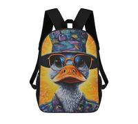 sinyumoney Mochila Escolar Infantil Colorful Duck Portrait Mochila Infantil Estampada Mochila De Viaje Para Niños Y Niñas Mochila Escolar 17inch