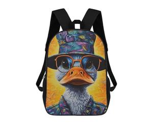 sinyumoney Mochila Escolar Infantil Colorful Duck Portrait Mochila Infantil Estampada Mochila De Viaje Para Niños Y Niñas Mochila Escolar 17inch