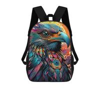 sinyumoney Mochila Escolar Infantil Colorful Eagle Portrait -3 Mochila Infantil Estampada Mochila De Viaje Para Niños Y Niñas Mochila Escolar 17inch